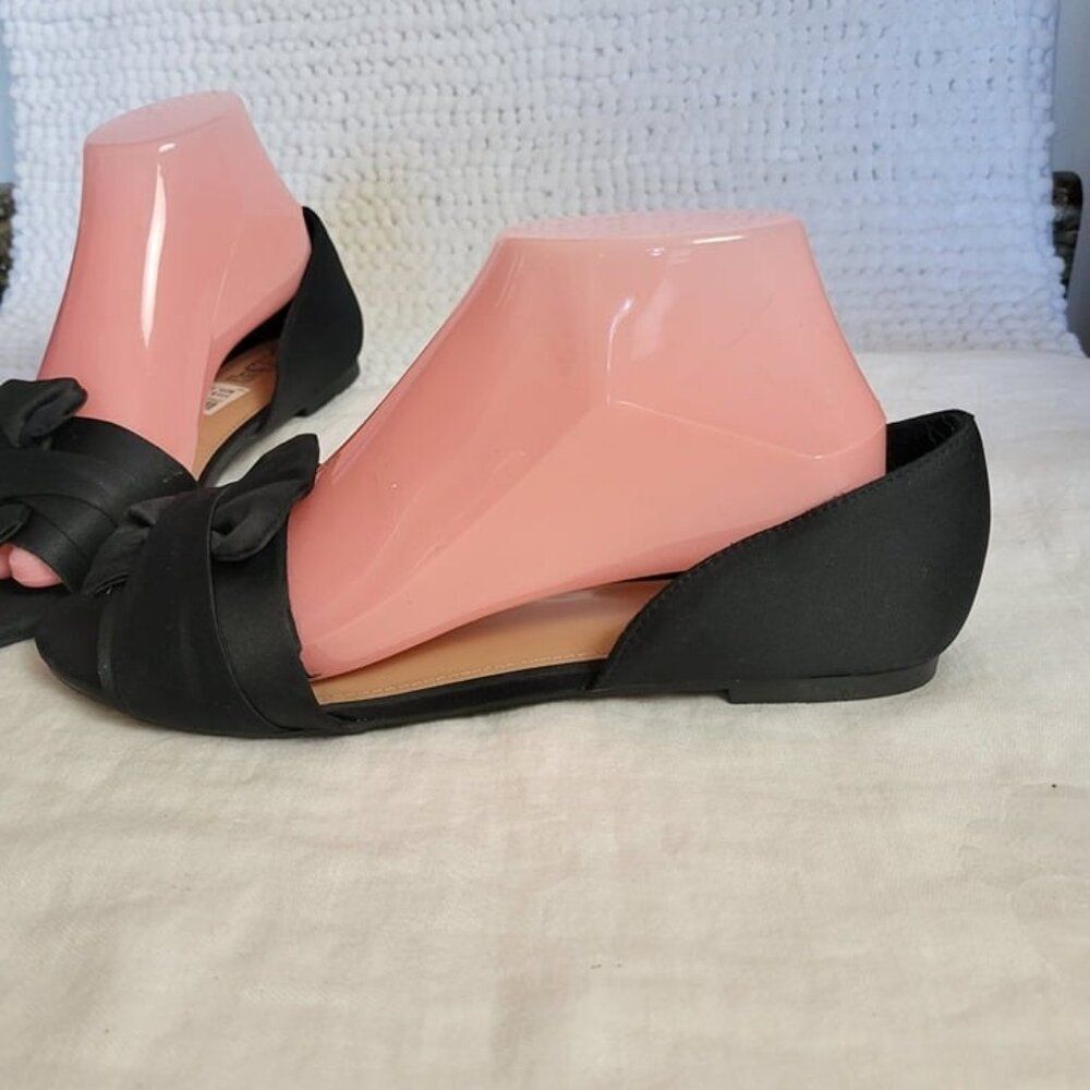 NEW Drash Brash 8 Women's Shoes black w/bow/ruffle Sandals slip on NWT - Picture 3 of 11